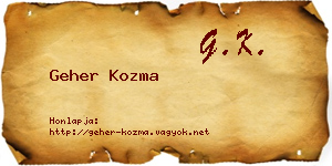Geher Kozma névjegykártya